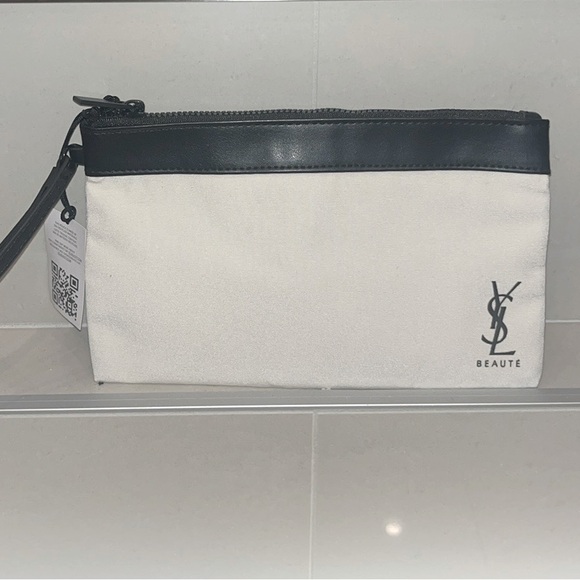 YSL Beaute Zip Pouch Wristlet - Cream/Black - Picture 3 of 5